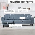Sofá Chaise Longue Sofá de Canto Sofa Sala de Estar Reversível em Forma de L com 2 Almofadas 230x138x87 cm Cinza Azulado