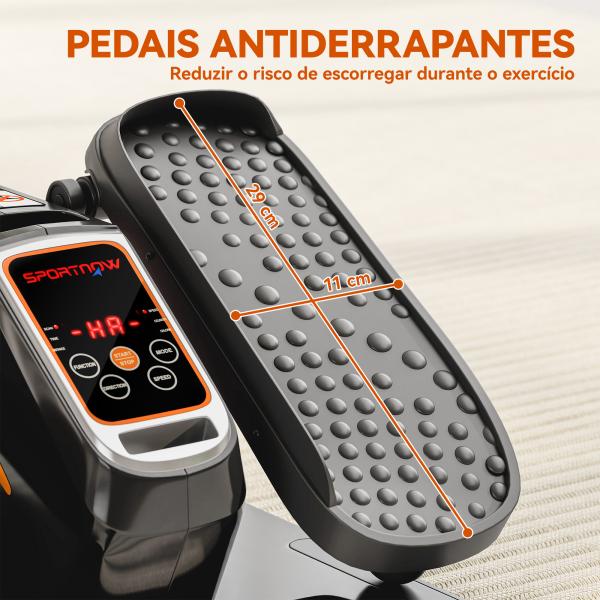 Mini Elíptica Elétrica com 12 Velocidades Modo Manual e Automático Ecrã LED e Pedais Antiderrapantes 40,7x36x21,5 cm Preto