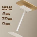 Mesa de Refeição Pequena Mesa de Cozinha Quadrada para 2 Pessoas Base Quadrada em Aço 60x60x75 cm Madeira e Branco