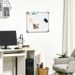 Quadro Magnético com Estrutura de Liga de Alumínio 60x45cm Quadro Magnético com Apagador 4 Marcadores e 10 Ímás Branco