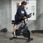 Bicicleta Estática com Volante de Inércia 8 kg Ecrã LCD Guiador e Assento Ajustáveis 103x53x110 - 114 cm Azul