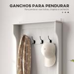 Móvel de Entrada com Cabide, Banco e Arrumação Branco Moderno 71,5x39,5x170 cm