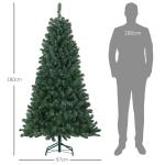 Árvore de Natal Artificial 180 cm com 760 Ramos de Arame de Memória e Base Recolhível Árvore de Natal Verde