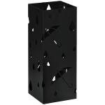 Suporte para Guarda - Chuvas com 4 Ganchos e Bandeja de Gotejamento Amovível Porta Guarda - Chuvas 15,5x15,5x41 cm Preto