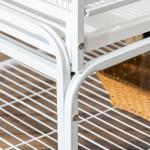 Gaiola para Pássaros com Rodas de 3 Níveis com 3 Poleiros Comedouros Brinquedos Rampas e Prateleira 83x53x180 cm Branco