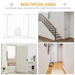 Barreira de Segurança de Cães Animais de Estimação para Escadas e Portas 75 - 103cm com 2 Extensões Fechamento Automático e Sistema de Duplo Bloqueio Aço Branco