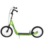 Trotinete com Guiador Ajustável 2 Pneus de Borracha Insufláveis com Travagem Dupla e Rodas 16" 139x58x90 - 96 cm Verde