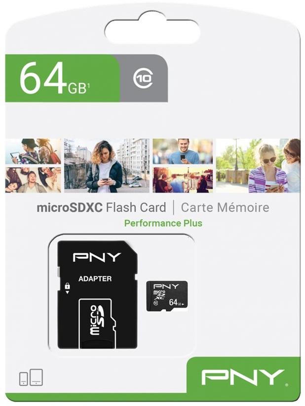Cartão de Memória MicroSDXC 64GB (Classe 10) - PNY