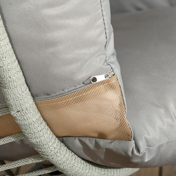 Cadeira Supensa com Suporte com Cesta Dobrável Almofada e Apoio para a Cabeça 110x100x188 cm Cinza e Preto