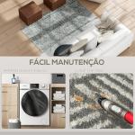 Tapete Sala de Estar 170x120 cm Tapete Lavável na Máquina de Lavar Pelo Curto Estilo Moderno Cinzento Escuro