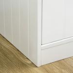 Comedouro Elevado para Cães Grandes com 2 Tigelas de 2000ml de Aço Inoxidável 2 Portas e Armazenamento 60x30x35,5cm Branco
