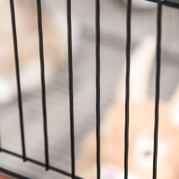 Recinto para Animais de Estimação DIY s com 22 Painéis e Porta Recinto Modular para Coelhos 105x70x45 cm Preto