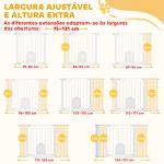 Barreira de Segurança de Animais de Estimação para Escadas e Portas com Aberturas de 75 - 131 cm com 3 Extensões Branco