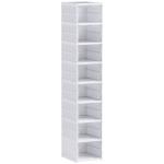 Sapateira Dobrável Organizador para Sapatos de 8 Níveis com Portas Transparentes para Sapatos até Tamanho 43 26x35x140 cm Branco