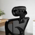 Cadeira de Escritório Ergonômica Cadeira de Escritório Giratória com Altura Ajustável Função Reclinável Apoio para a Cabeça e Suporte Lombar 65x67x108 - 118cm Preto