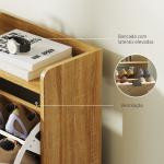 Sapateira Estreita com 4 Portas Sapateira para Entrada com Prateleiras Ajustáveis para 16 Pares de Sapatos 120x23,5x95,5 cm Madeira