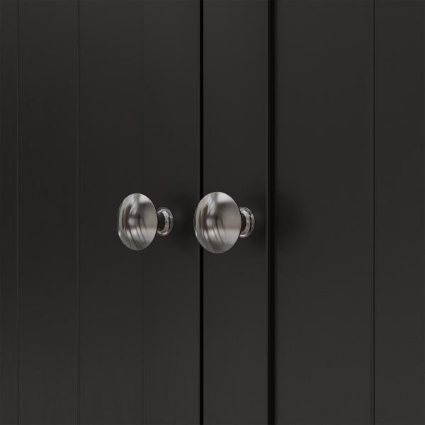 Armário de Cozinha com 2 Portas e 16 Prateleiras Armário de Cozinha Moderno com Prateleiras Ajustáveis 60x30x104 cm Preto