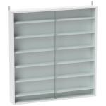 Vitrina de Parede em Madeira com Prateleiras Ajustáveis e 2 Portas Deslizantes de Vidro 80x9,5x83 cm Branco