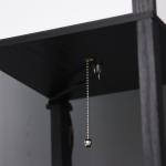 Candeeiro de Pé de Madeira com Prateleira Suporte para Lâmpada E27 Candeeiro Moderno 26x26x156 cm Preto e Branco