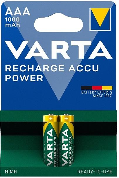 Blister 2x Pilhas Recarregáveis AAA (Micro) 1000mAh - VARTA