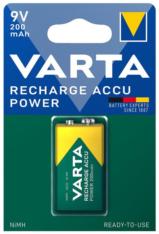 Pilha Recarregável 9V 200mAh - VARTA