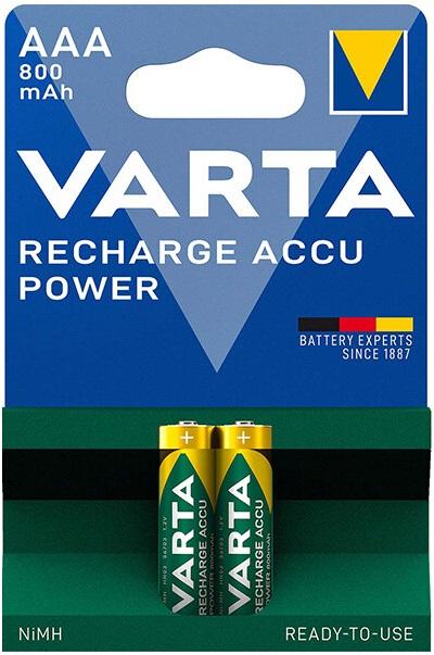 Blister 2x Pilhas Recarregáveis AAA (Micro) 800mAh - VARTA