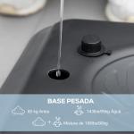 Tabela de Basquetebol com Altura Ajustável 230 - 305 cm para Piscina com Rodas e Base Preenchível 110x75x195 - 370 cm Preto