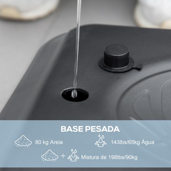 Tabela de Basquetebol com Altura Ajustável 230 - 305 cm para Piscina com Rodas e Base Preenchível 110x75x195 - 370 cm Preto