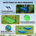 Conjunto de Baloiços de Jardim com Altura Ajustável Baloiços para Crianças com Baloiço Duplo 280x140x178 cm Verde