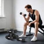 Conjunto de Halteres 2x4kg 2x6kg 2x8kg com Suporte de Armazenamento para Exercício e Treino Preto