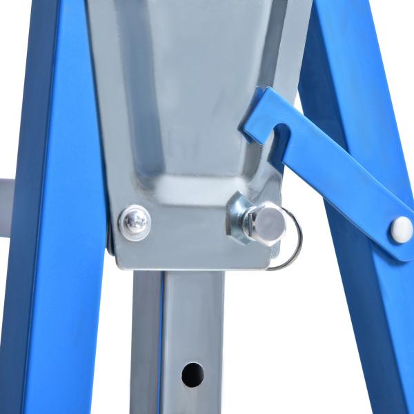 Conjunto de 2 Cavaletes Telescópicos Dobráveis com Altura Ajustável Cavaletes de Serra de Aço para Mesa de Trabalho Carga 200kg 68x58x80 - 130cm Azul e Prata