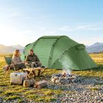 Tenda de Campismo Familiar para 4 Pessoas Tenda Dobrável Impermeável para Praia Parque 430x240x170 cm Verde