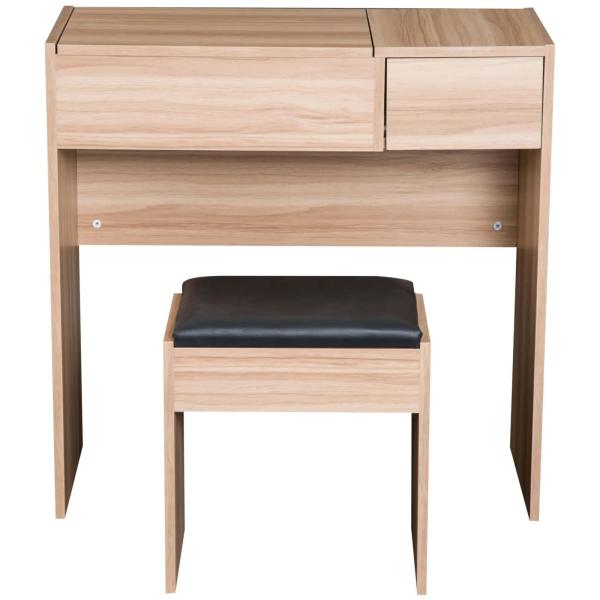 Toucador de Maquilhagem com Branco e Tampa Dobrável Mesa de Maquilhagem com Compartimentos e Gaveta 80x40x79cm Madeira