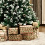 Árvore de Natal Artificial 180cm com 800 Ramos e 61 Pinhas Folhas de PVC com Efeito Neve Base Dobrável Verde