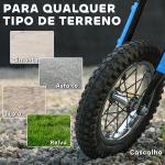 Mota Elétrica Infantil 24V 250W com Velocidade de 6 - 16 km/h Rodas Insufláveis de 30,5 cm e Suspensão para Crianças de 8 - 12 Anos Azul 119x64x76,5 cm