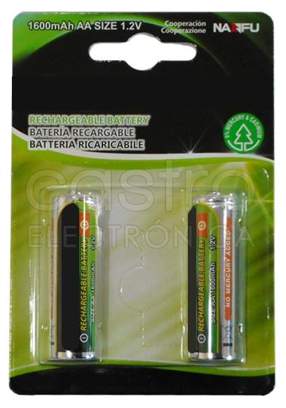 Blister 2x Pilhas Recarregaveis AA 1,2V 1600mAh Ni - Mh