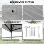 Tenda Dobrável 3,3x3,3 m Pop - up Altura Ajustável Teto Duplo Mosquiteiras Removíveis e Bolsa de Transporte Anti - UV Cinzento
