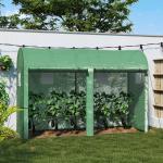 Estufa Jardim Tipo Túnel com 4 janelas e 2 portas para Plantas de PE de aço 300x100x200 cm Verde