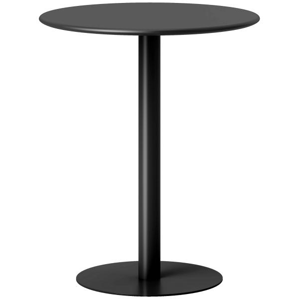 Mesa de Refeição Redonda para 2 Pessoas Mesa de Cozinha de Aço para Interior e Exterior Ø60x72 cm Preto