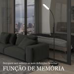 Candeeiro de Pé LED com Controlo Remoto e Tátil 5 Modos de Iluminação Temporizador de 60 Minutos Memória Ø22x175 cm Preto