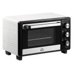 Mini Forno 16 L 1400 W com 3 Modos de Aquecimento Temperatura até 230°C Temporizador 60 Minutos Bandeja para Assar e Grade 44x32x28,1 cm Branco e Preto