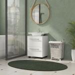 Móvel Sob Lavatório com Gaveta e Armário com Porta Corte em U para Lavatório sem Pedestal 41,5x35,5x59 cm Branco