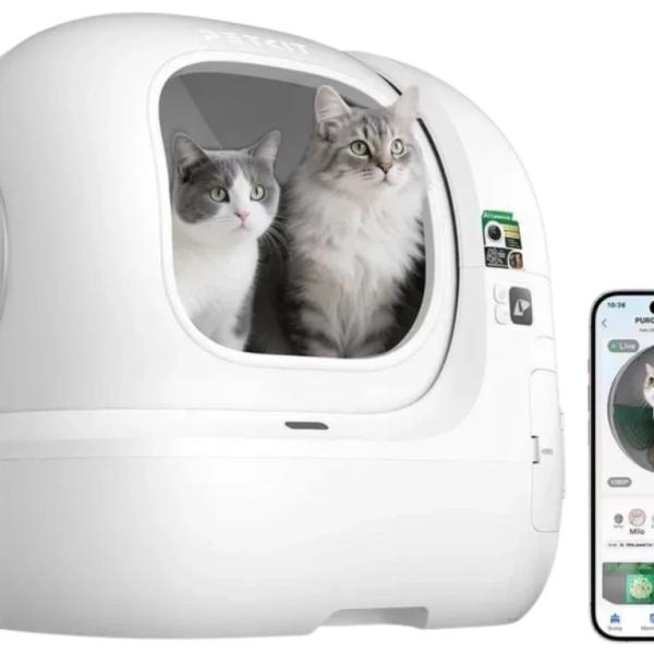 Caixa de Areia Purobot Max Pro c/ Câmara IA e Auto - Limpeza Inteligente - PETKIT