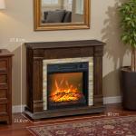 Lareira Elétrica 1800W com Efeito de Chama Realista e Proteção Contra Superaquecimento 80x21,6x67,8 cm Marrom