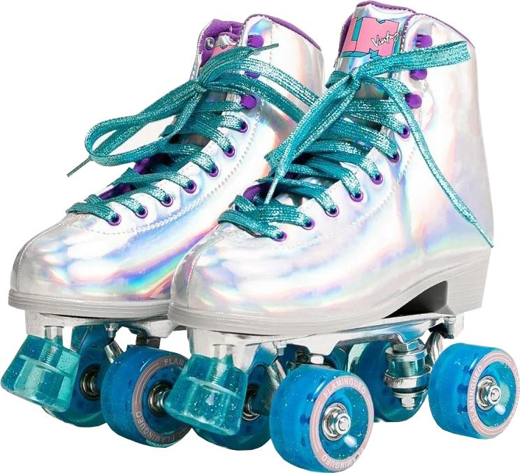 Patins Holográficos de 4 Rodas Beverly (Tamanho 35) - FLAMINGUEO