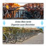 Estacionamento para 3 Bicicletas Suporte de Aço para Estacionar Bicicletas no Chão para Interior e Exterior 76x33x27cm Prata