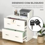 Arquivador de Escritório Armário de Arrumação de Escritório com Fechadura e 2 Chaves 74x42x72cm Branco