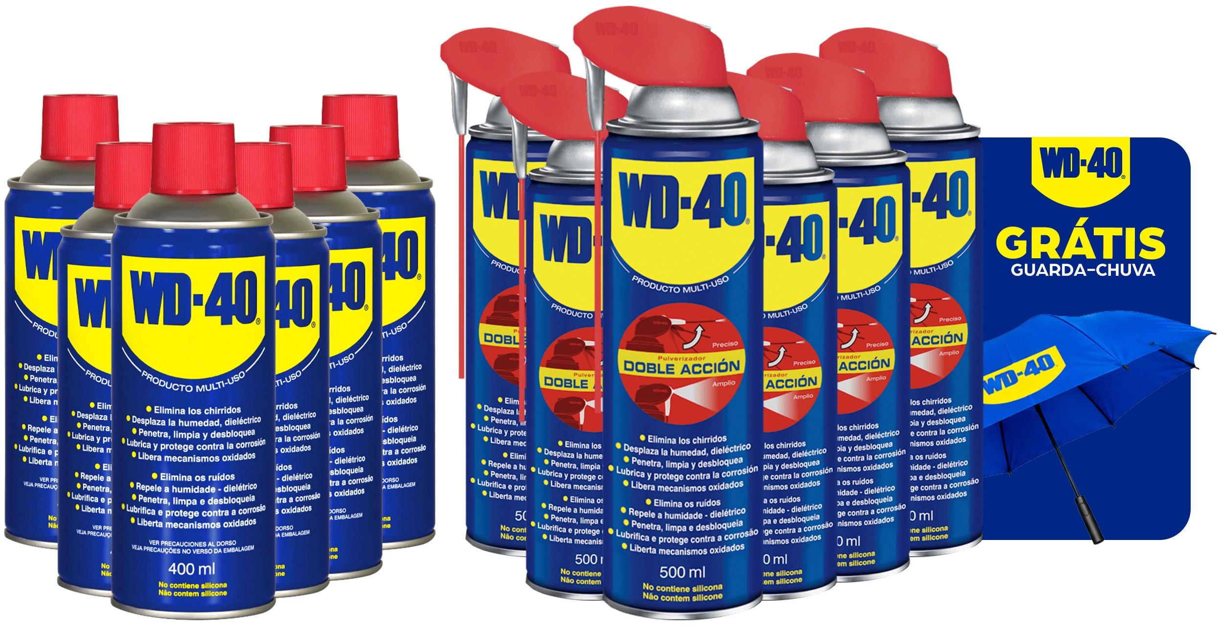 Pack 6x Spray Multiusos (400ml) + 6x Spray Multiusos (500ml) c/ Oferta Guarda - Chuva - WD - 40