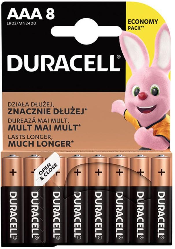 Blister 8x Pilhas Alcalinas 1,5V LR03 AAA - Duracell DURALOCK