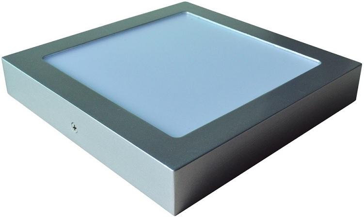 Painel de LED Superficie Quadrado (22 x 22cm) 18W 4000K 1700Lm - Aço Escovado